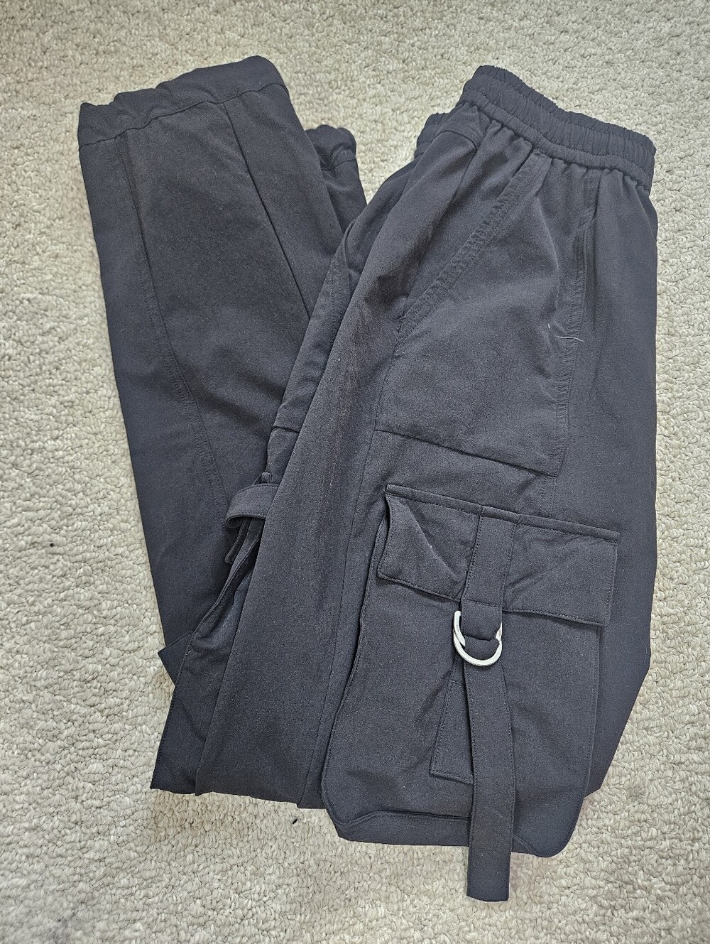 Alo Yoga Black High Waist City Wise Pull On Cargo Pants XSmall Athletic